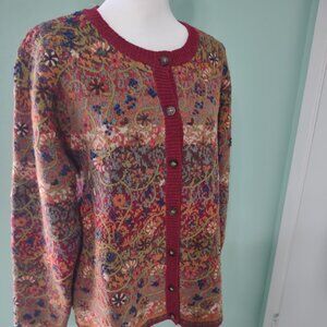Talbots Multicolor Patterned Cardigan